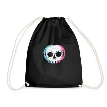 Schädel Gothic Styl - Turnbeutel - Schwarz - Vorne