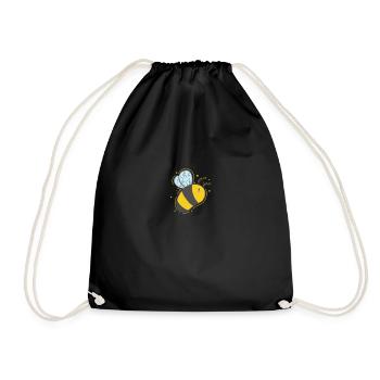 bee honey animals nature beekeeper - Drawstring Bag - black - Front