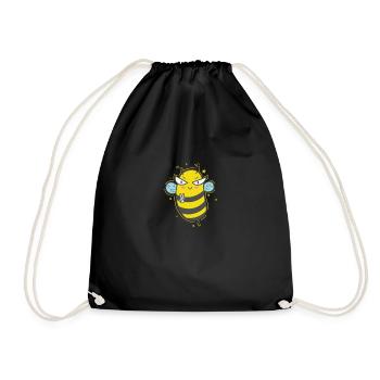 Peace Bee Animals Nature Honey - Drawstring Bag - black - Front