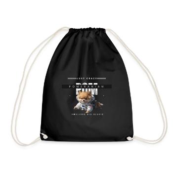 Pomeranian als Astronaut auf Accessoires - Turnbeutel - Schwarz - Vorne