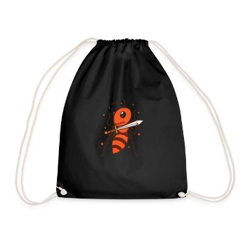Fourmi avec épée, insectes industrieux - Sac de sport léger - noir - Devant