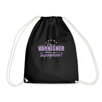 Je suis un vernisseur, quel est votre superpouvoir? - Sac de sport léger - noir - Devant