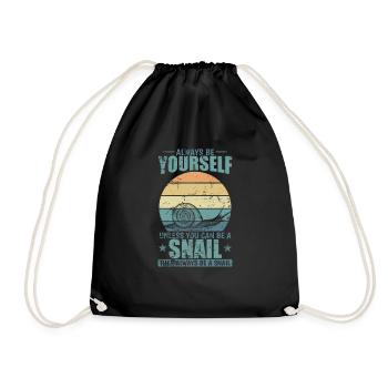 Be a Snail if you can Snail Shell Animal - Drawstring Bag - black - Front