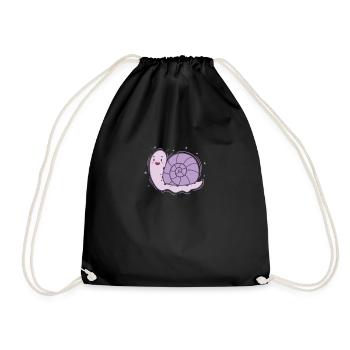 Snail, Snail Shell, Animal - Drawstring Bag - black - Front