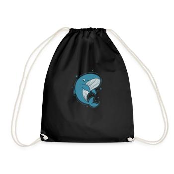 Rorqual bleu dans l’océan - Sac de sport léger - noir - Devant