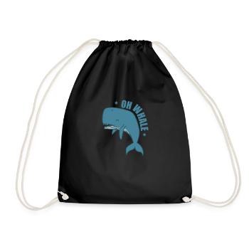 Oh Whale Sperm Whale in the Water - Drawstring Bag - black - Front