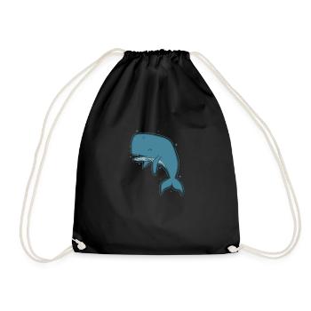 Sperm whale marine animal lives in the ocean - Drawstring Bag - black - Front