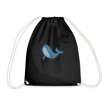 Rorqual bleu dans l’eau de mer - Sac de sport léger - noir - Devant