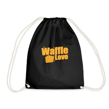 Waffle Love Snack Pastry Dough Baker - Drawstring Bag - black - Front