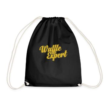 Waffles Expert Dough Pastry Snack - Drawstring Bag - black - Front