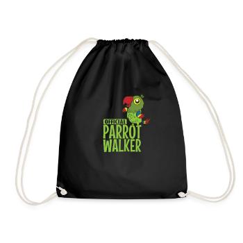 Official Parrot Walker Animal Tropics Bird - Drawstring Bag - black - Front