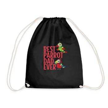 Best Parrot Dad Ever Animal Bird - Drawstring Bag - black - Front