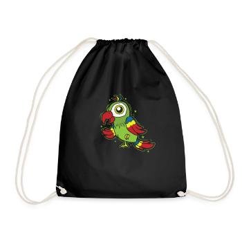 Perroquet debout sur un oiseau - Sac de sport léger - noir - Devant