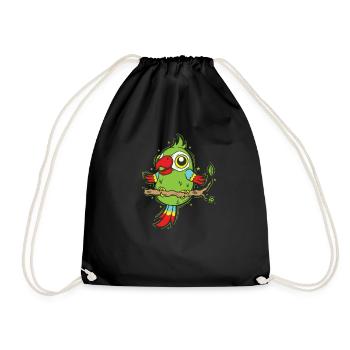 Perroquet sur un arbre oiseau exotique animal - Sac de sport léger - noir - Devant