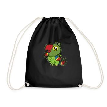 Parrot Dancing Bird Talking Animal - Drawstring Bag - black - Front