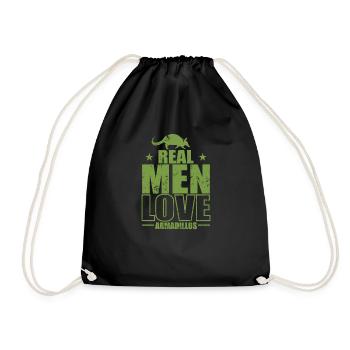 Les vrais hommes aiment les tatous du désert de mammifères - Sac de sport léger - noir - Devant