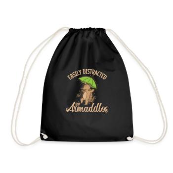 Easily Distracted by Armadillos Mammal - Drawstring Bag - black - Front