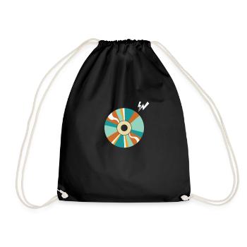 CD-ROM Retro Memory Module Disk - Drawstring Bag - black - Front
