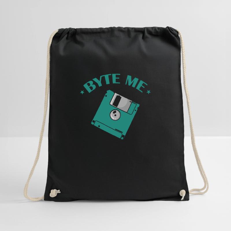 Byte me Floppy Disk Floppy Disk Retro Memory Module Drawstring Bag