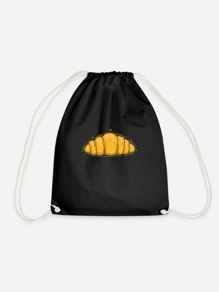 Brot Coissant Bäcker Backware - Turnbeutel - Schwarz