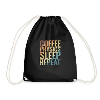 Coffee Physics Sleep Repeat Study - Drawstring Bag - black - Front