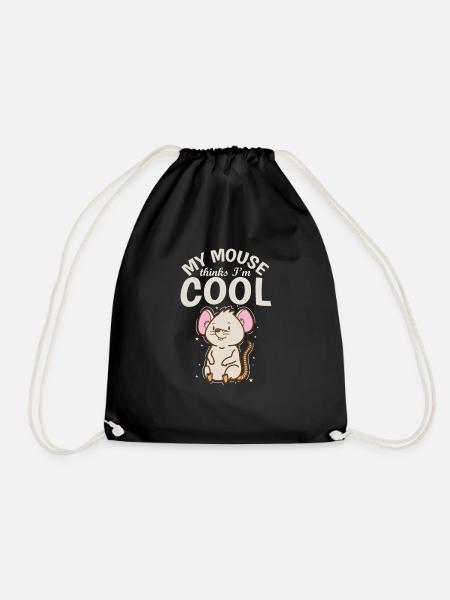 My Mouse thinks I’m cool Nagetier Käse - Turnbeutel - Schwarz