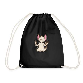 Mouse Meditating Pet Cheese - Drawstring Bag - black - Front