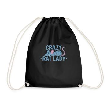 Crazy Rat Lady Rodent Pet - Drawstring Bag - black - Front