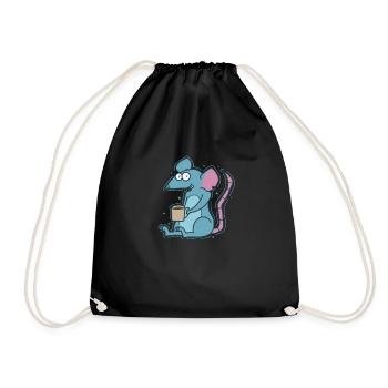 Rat and Coffee Pet Rodent - Drawstring Bag - black - Front