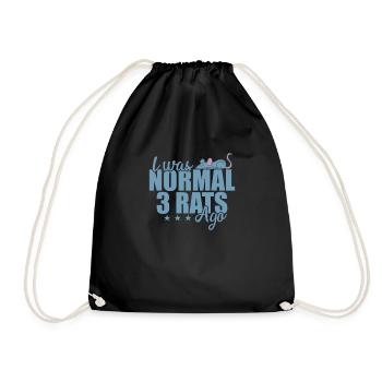 I was normal 3 Rats ago Rodent - Drawstring Bag - black - Front