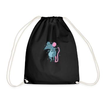 small rat pet rodent - Drawstring Bag - black - Front