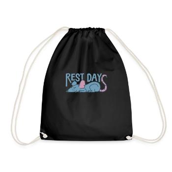 Rest Day Rat Sleeps Nature Rodent - Drawstring Bag - black - Front