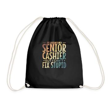 I might be a Senior Cashier but I can't fix Stupid - Turnbeutel - Schwarz - Vorne