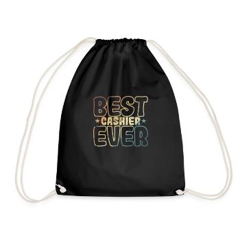 Best Cashier Ever Supermarkt Beruf Verkäufer - Turnbeutel - Schwarz - Vorne