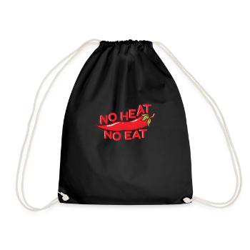 no Heat no eat Chili Spice - Drawstring Bag - black - Front