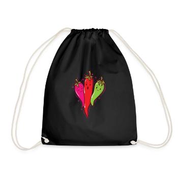 Chili Peppers Heat Spice Scoville - Drawstring Bag - black - Front