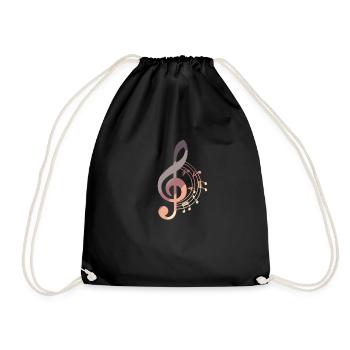 Clef Music with Harmony - Drawstring Bag - black - Front