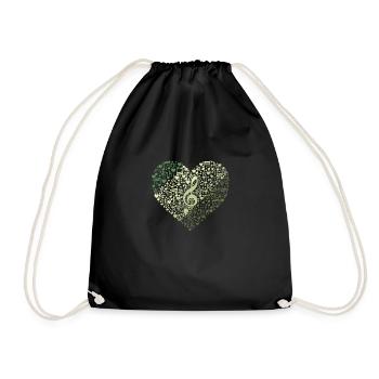 Nuage de mots avec notes de musique et clé - Sac de sport léger - noir - Devant