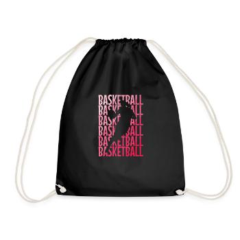 Basketball Women Girls Sports - Drawstring Bag - black - Front