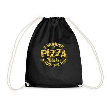 Je me demande si Pizza pense aussi à moi - Sac de sport léger - noir - Devant