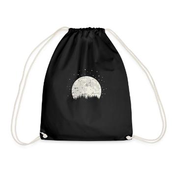 Lune derrière la lumière du ciel des montagnes - Sac de sport léger - noir - Devant