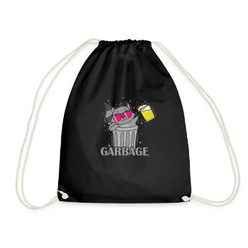 Garbage Raccoon Nocturnal - Drawstring Bag - black - Front