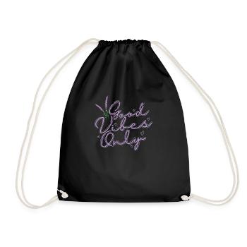 Vibes only Lavender Garden Fragrance Plant - Drawstring Bag - black - Front