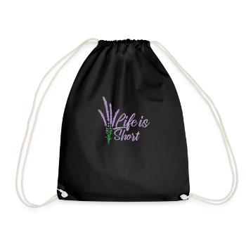 Life is short Lavender Garden Fragrance - Drawstring Bag - black - Front