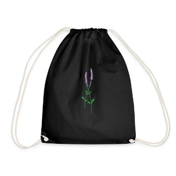 Purple Lavender Herbs Plant - Drawstring Bag - black - Front