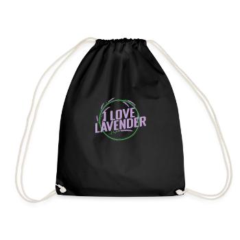 I Love Lavender Plant Garden Fragrance - Drawstring Bag - black - Front