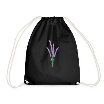 beautiful flower lavender plant - Drawstring Bag - black - Front