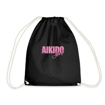 Aikido Girl Kampfkunst Training - Turnbeutel - Schwarz - Vorne