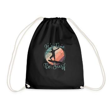It's Time to Surf Sport Water - Drawstring Bag - black - Front