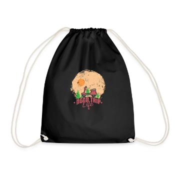 Scooter Road Trip Life Travel Adventure - Drawstring Bag - black - Front